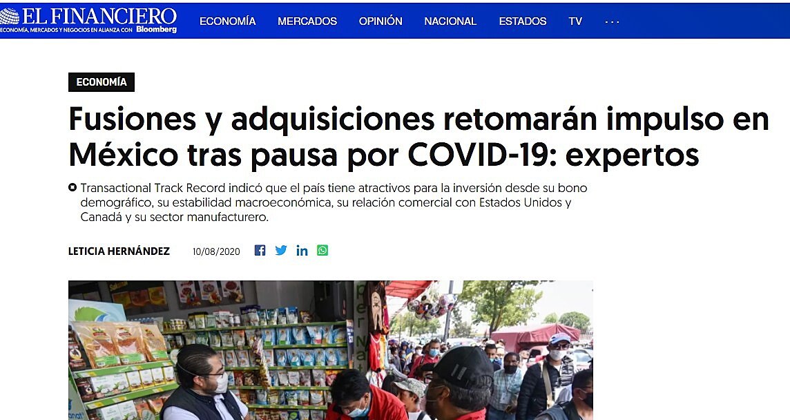 Fusiones y adquisiciones retomarn impulso en Mxico tras pausa por COVID-19: expertos
